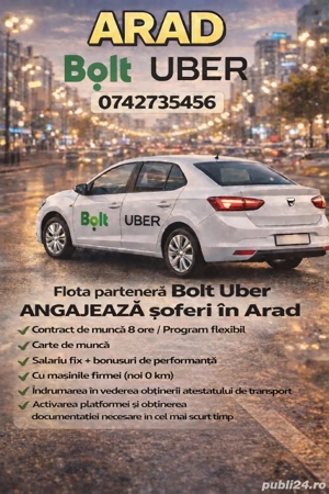 Angajăm Șoferi Bolt și Uber 