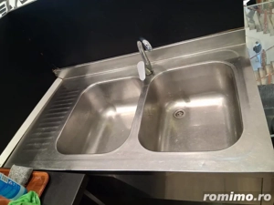 Spalator Chiuveta Inox 2 cuve + picurator vase 120 cm