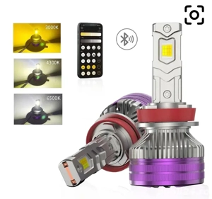 Set 2 x Becuri LED H7 Bluetooth Smart cu Aplicatie Mobila 5W – 75W 300