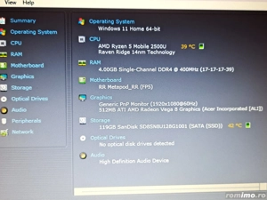 Vand laptop Acer Aspire A315--AMD RYZEN 5--RAM 4GB--SSD 120 GB--AMD Radeon Vega 8 - imagine 2