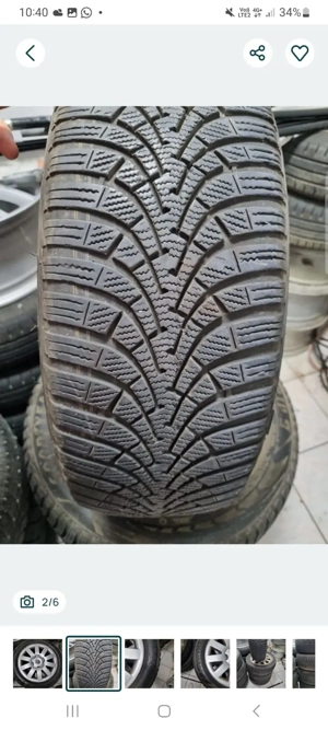 4 cauciucuri de iarna 205 55 16 cu jante de aliaj 5x108 de renault  - imagine 2