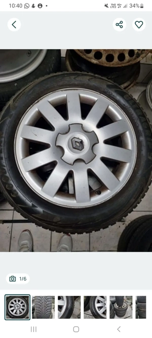 4 cauciucuri de iarna 205 55 16 cu jante de aliaj 5x108 de renault 