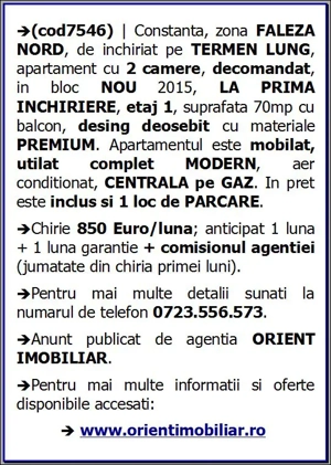 Faleza Nord, decomandat, 2 camere, etaj 1, 70mp, mobilat modern, parcare - imagine 16