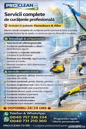 Servicii de curățenie-Pro Clean CD S.R.L 