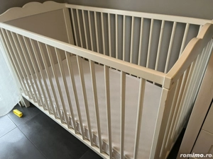 Patut pentru bebe, 100% lemn masiv de fag, 2 nivele de Inaltime