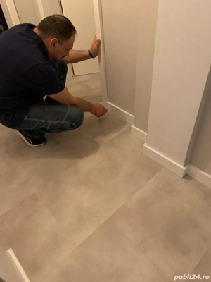 Execut lucrari interioare. Parchet laminat, Vinil click (SPC LTV),Plintă, Zugraveli alb sau culori.