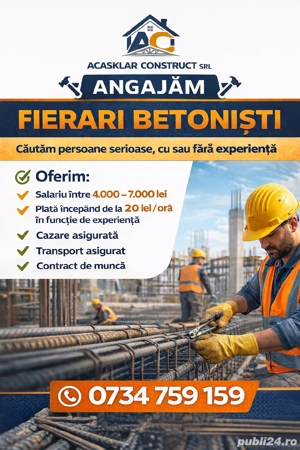 Angajez fierari betoniști 