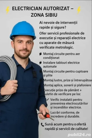 Electrician Tehnician sisteme securitate autorizat serios Sibiu
