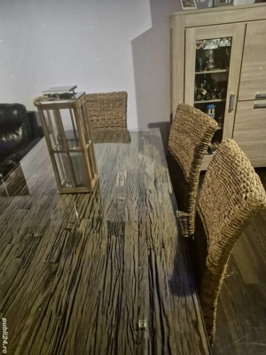 Masa dining, lemn masiv brut, Barracuda