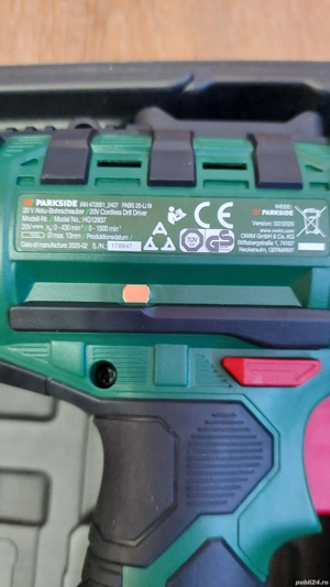 Maşină de înşurubat şi găurit, cuplu 45 nM,25+1 trepte,20 V, Nou! - imagine 4