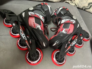 Vand role copii FILA J-One Black Red F19 + Set de protectie (casca, genunchiere si cotiere) - imagine 3