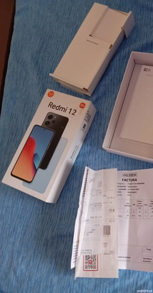 redmi 12 la cutie cu bon fiscal si carticele