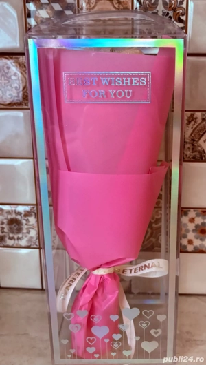 Buchet LoveBear cu Trandafir din Săpun Parfumat - imagine 3