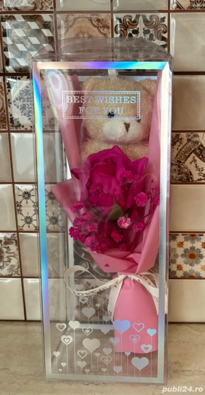 Buchet LoveBear cu Trandafir din Săpun Parfumat