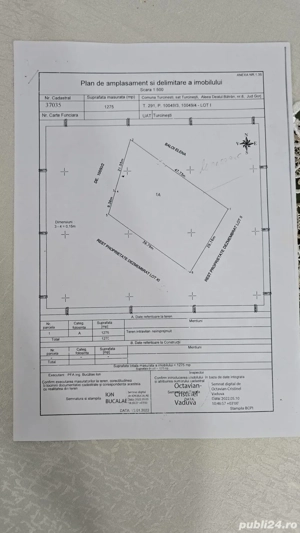 Teren intravilan 1275 mp   Turcinești (Târgu Jiu), Aleea Dealul Bătrân