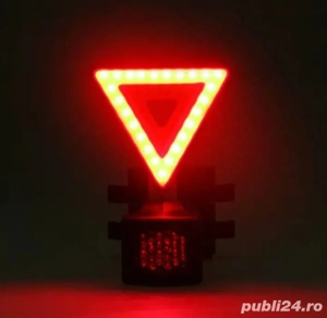 Stop led superluminos USB bicicleta cursiera mtb bicolor 5 moduri bike