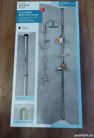 Etajeră telescopică pentru baie