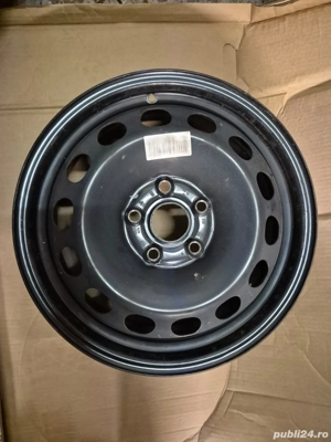 Set jante otel, OEM Audi, marime 16”, 1K0 601 027 A, ET50, 6 1/2 Jx16H2, + capace OEM, stare f. buna - imagine 2