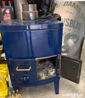 Soba Lemne emailata Din Fonta cu 2 Plite