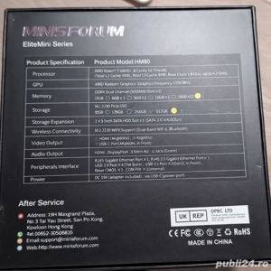 Mini PC Minisforum HM80   Ryzen 7, 32GB RAM, 512GB SSD