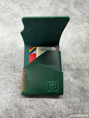 Portcard handmade din piele naturala - imagine 5