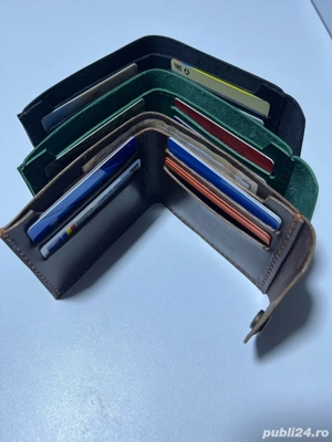 Portofel handmade din piele naturala - imagine 4