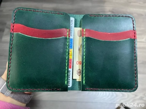 Portofel handmade din piele naturala - imagine 5