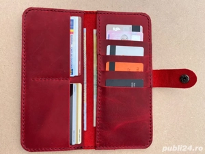 Portofel dama handmade din piele naturala - imagine 4