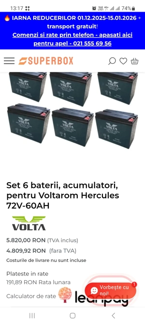 vand set bateri triciclu