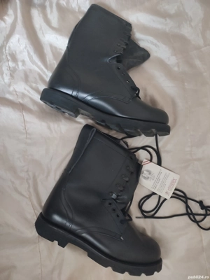 ( Bocanci)Ghete militare din piele 100% cu etichetă și geacă de iarnă 