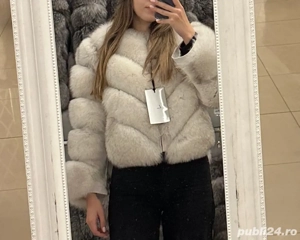 Blană naturală vulpe argintie 