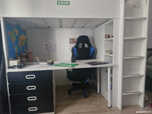 pat de copil cu birou + scaun cadou 