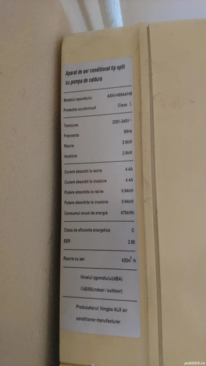 Aer conditionat AUX 9000BTU   vechi, folosit. - imagine 2