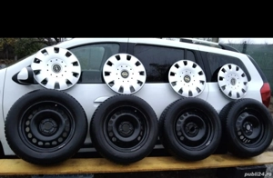 Roti iarna Opel Astra J Benzina 215 60 R16 + capace + jante + anvelope - imagine 5