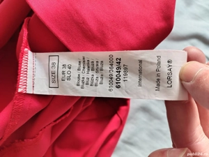 ORSAY Bluza fara maneci Beautiful sturdy red blouse Size 38 - imagine 3