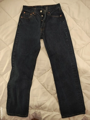 Vând blugi Levi's 501 , albastru închis, original 