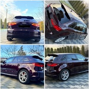 Audi A3 S-Line 1.6TDI euro 6 automat S-Tronic Scaune electrice Distronic Volan tesit km reali - imagine 5