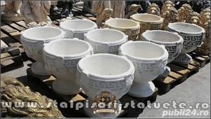 Vază ornament versace, alb marmorat, model V8. - imagine 4