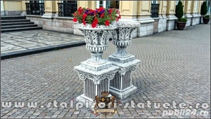 Set soclu cu vază, gri patinat, model S64-V3. - imagine 3