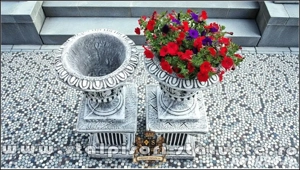 Set soclu cu vază, gri patinat, model S64-V3. - imagine 4