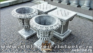 Set soclu cu vază, gri patinat, model S64-V3. - imagine 5