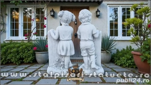 Statuetă set copii welcome, gri antichizat, model S100. - imagine 5