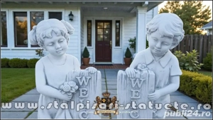 Statuetă set copii welcome, gri antichizat, model S100. - imagine 2