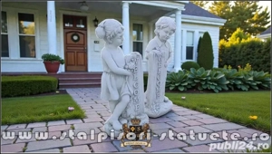 Statuetă set copii welcome, gri antichizat, model S100. - imagine 3