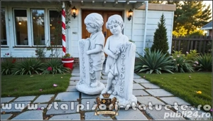 Statuetă set copii welcome, gri antichizat, model S100. - imagine 4