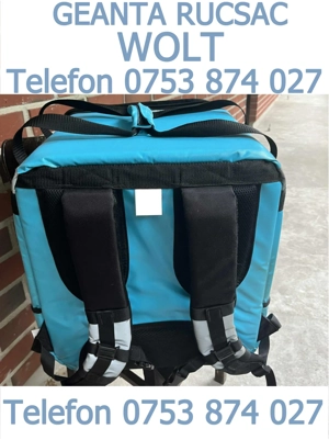 Geanta folosita Wolt izoterma,rucsac lada frigorifica ghiozdan cutie mare,transport alimente bauturi - imagine 2