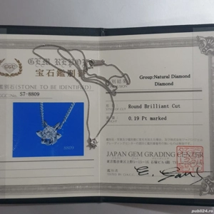 poseta HAMANO TOKYO. originala+lantisor platina cu diamant - imagine 4