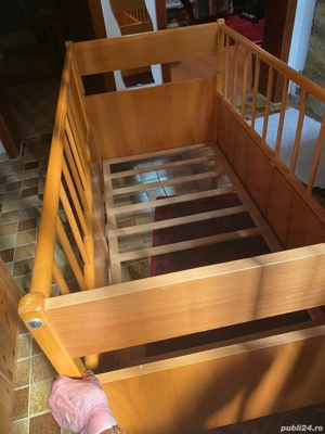 Patul bebe   copil mic modificabil - imagine 2