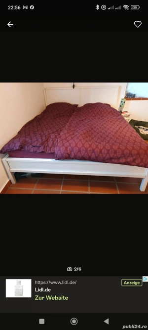 Pat dublu 180x200cm cu tot cu saltele - imagine 2