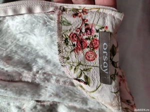 Orsay Sexy Stretch Figure-Hugging Blouse Pink Flowers Size 36 S - imagine 3